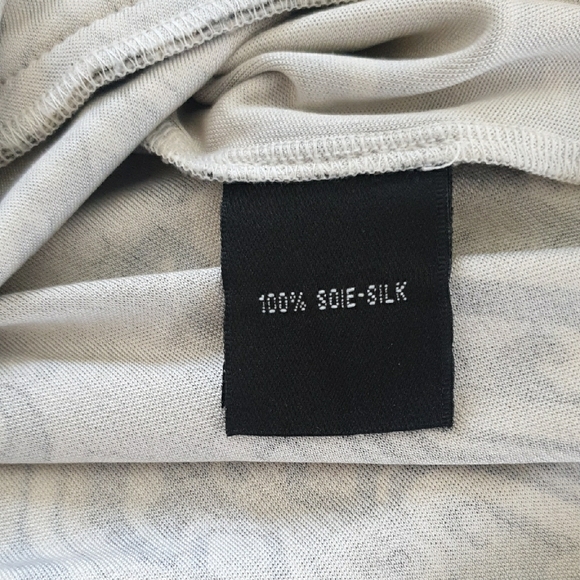 Elegant Vintage Black Tan And Green Patterned Dress 💯 Silk - Picture 8 of 9